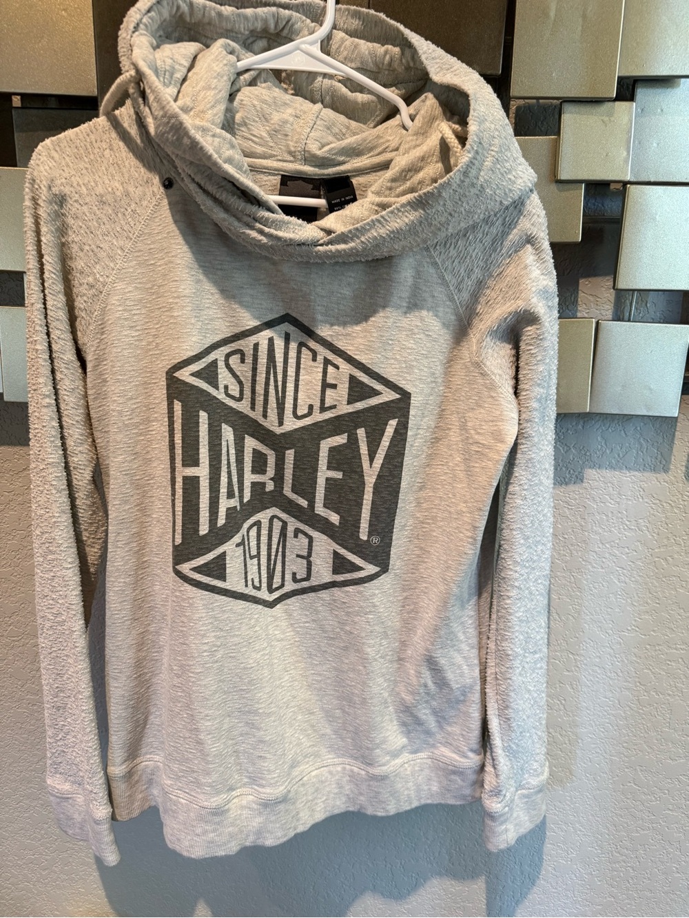 Harley-Davidson Heather Light Gray Hoodie with Dark Gray Logo